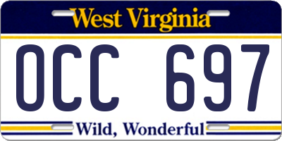 WV license plate OCC697