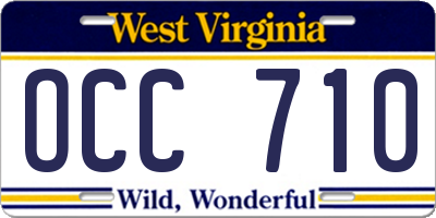 WV license plate OCC710