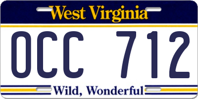 WV license plate OCC712