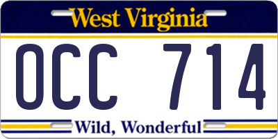 WV license plate OCC714