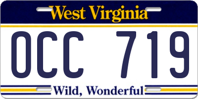 WV license plate OCC719