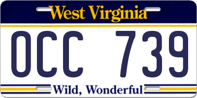 WV license plate OCC739
