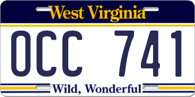 WV license plate OCC741