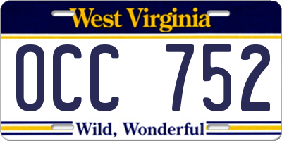 WV license plate OCC752