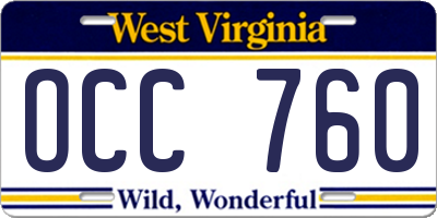 WV license plate OCC760