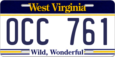 WV license plate OCC761