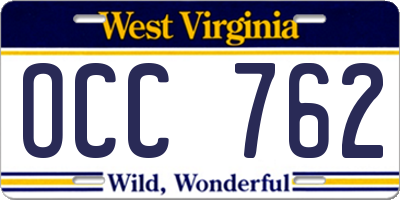 WV license plate OCC762