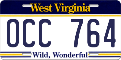 WV license plate OCC764