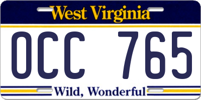 WV license plate OCC765
