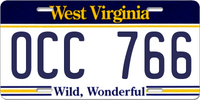 WV license plate OCC766