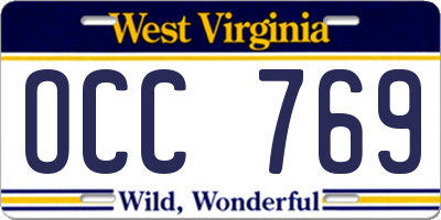 WV license plate OCC769