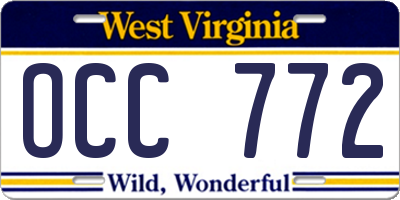 WV license plate OCC772
