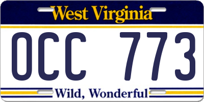 WV license plate OCC773