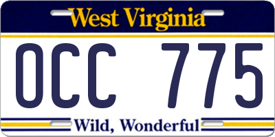 WV license plate OCC775