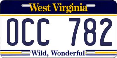 WV license plate OCC782