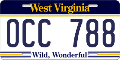 WV license plate OCC788