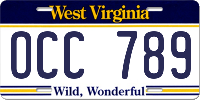 WV license plate OCC789