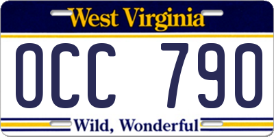 WV license plate OCC790