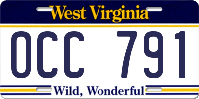 WV license plate OCC791