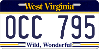 WV license plate OCC795