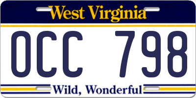 WV license plate OCC798