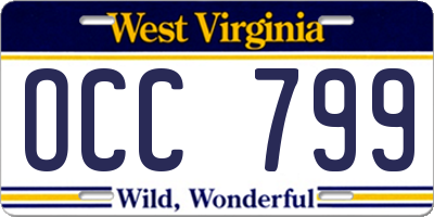 WV license plate OCC799