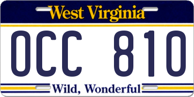 WV license plate OCC810