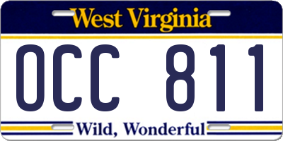 WV license plate OCC811