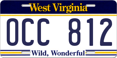 WV license plate OCC812