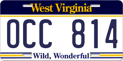 WV license plate OCC814