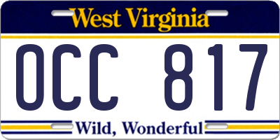 WV license plate OCC817