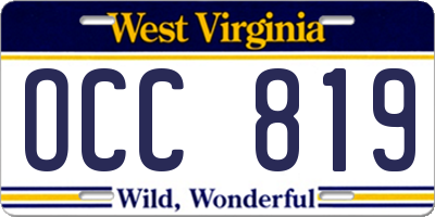 WV license plate OCC819