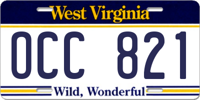 WV license plate OCC821
