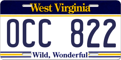 WV license plate OCC822