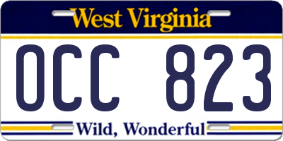 WV license plate OCC823