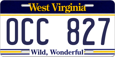 WV license plate OCC827