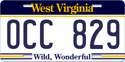 WV license plate OCC829