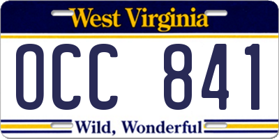 WV license plate OCC841