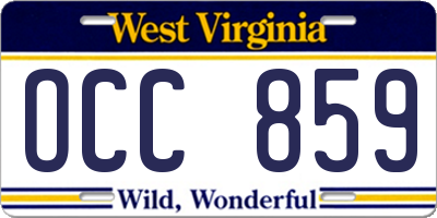 WV license plate OCC859