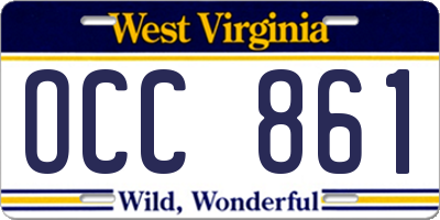 WV license plate OCC861