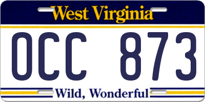 WV license plate OCC873
