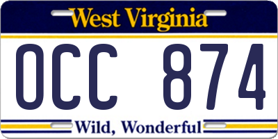 WV license plate OCC874