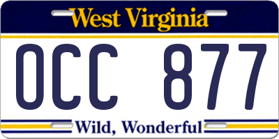 WV license plate OCC877