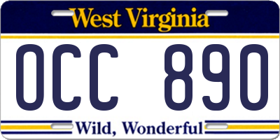 WV license plate OCC890