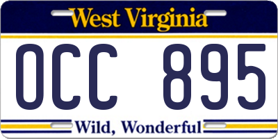 WV license plate OCC895