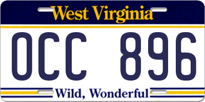 WV license plate OCC896