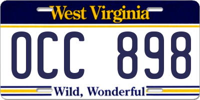 WV license plate OCC898