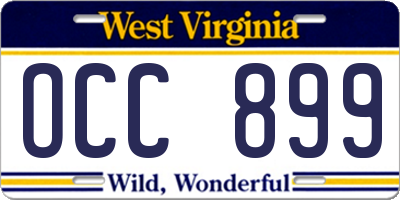 WV license plate OCC899