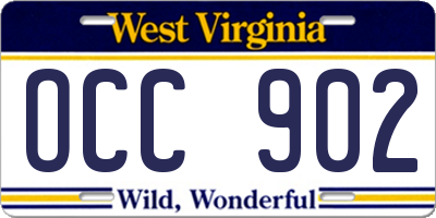 WV license plate OCC902