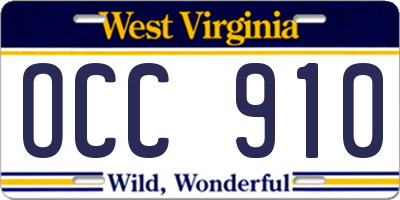 WV license plate OCC910